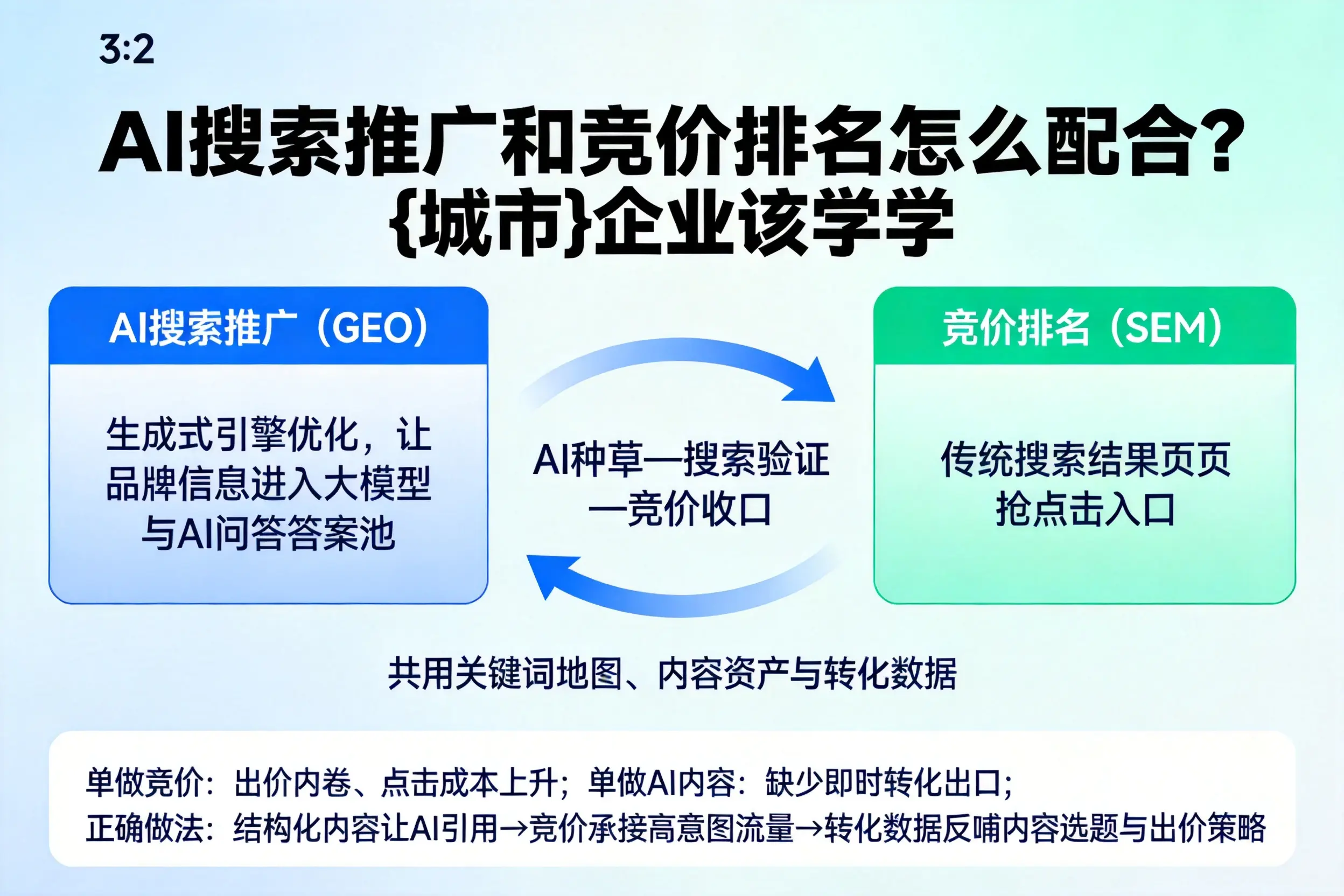 AI搜索推广和竞价排名怎么配合?朔州企业该学学