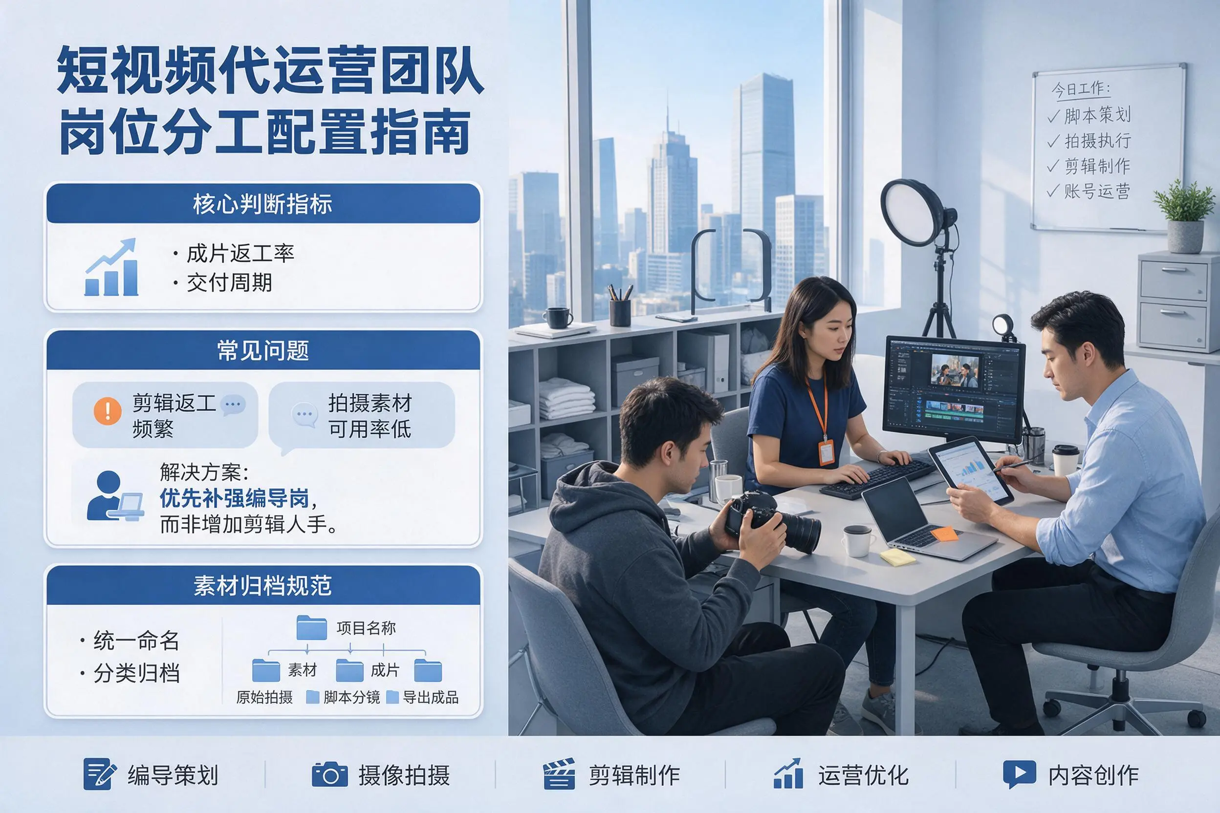 短视频代运营团队如何配置?朔州企业岗位分工科普说明