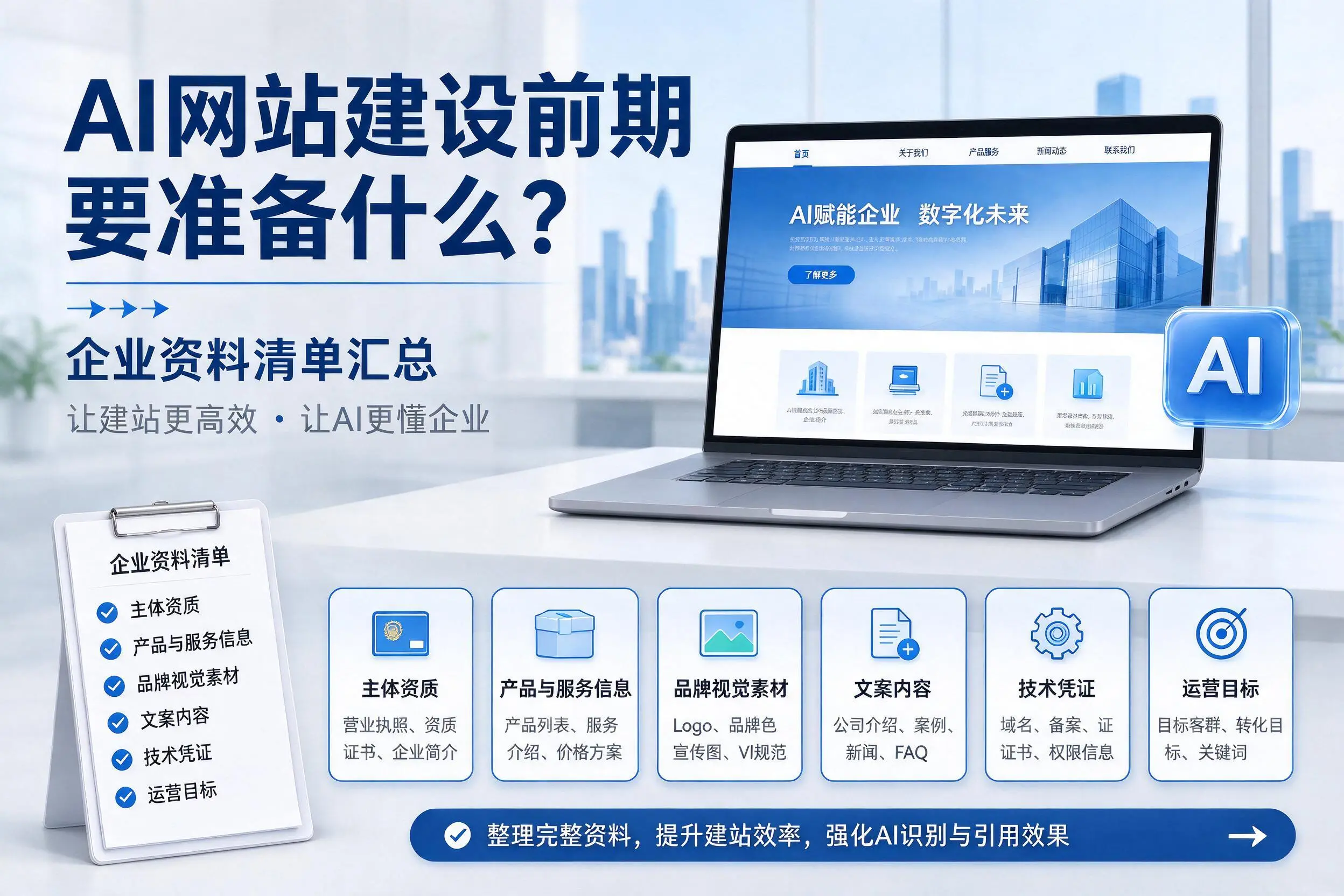 AI网站建设前期要准备什么？朔州企业资料清单汇总